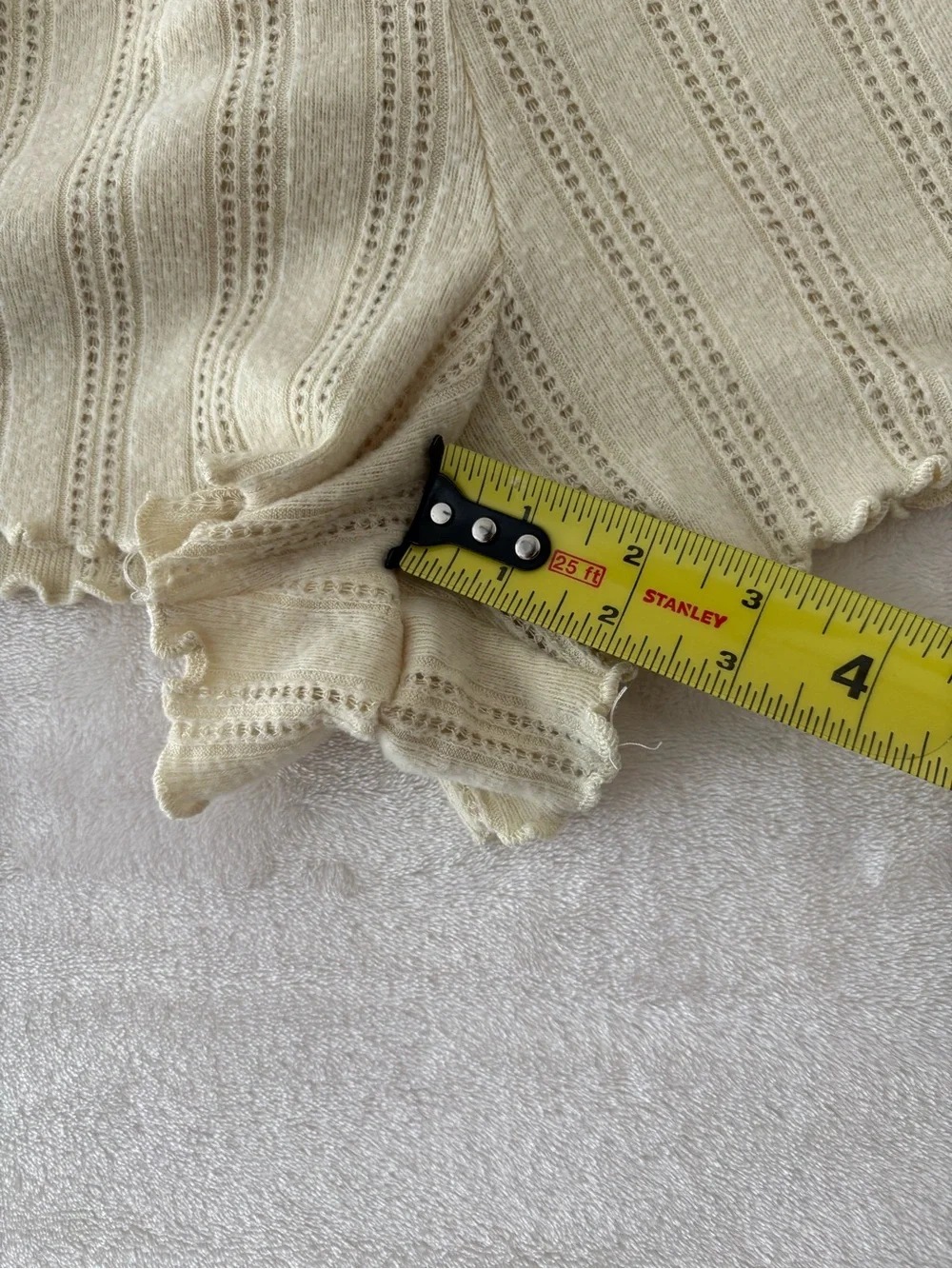 Yellow Pointelle Pajama Shorts and Long Sleeve Set